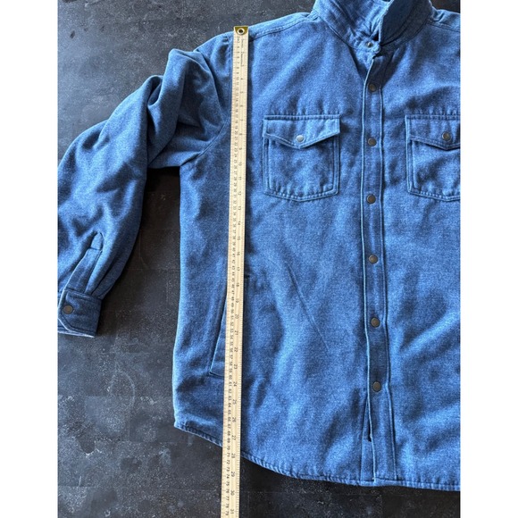 Marmot Insulated Snap Front Work Shirt Jacket Blue Mens Large Warm Thick Outdoor - Picture 15 of 16